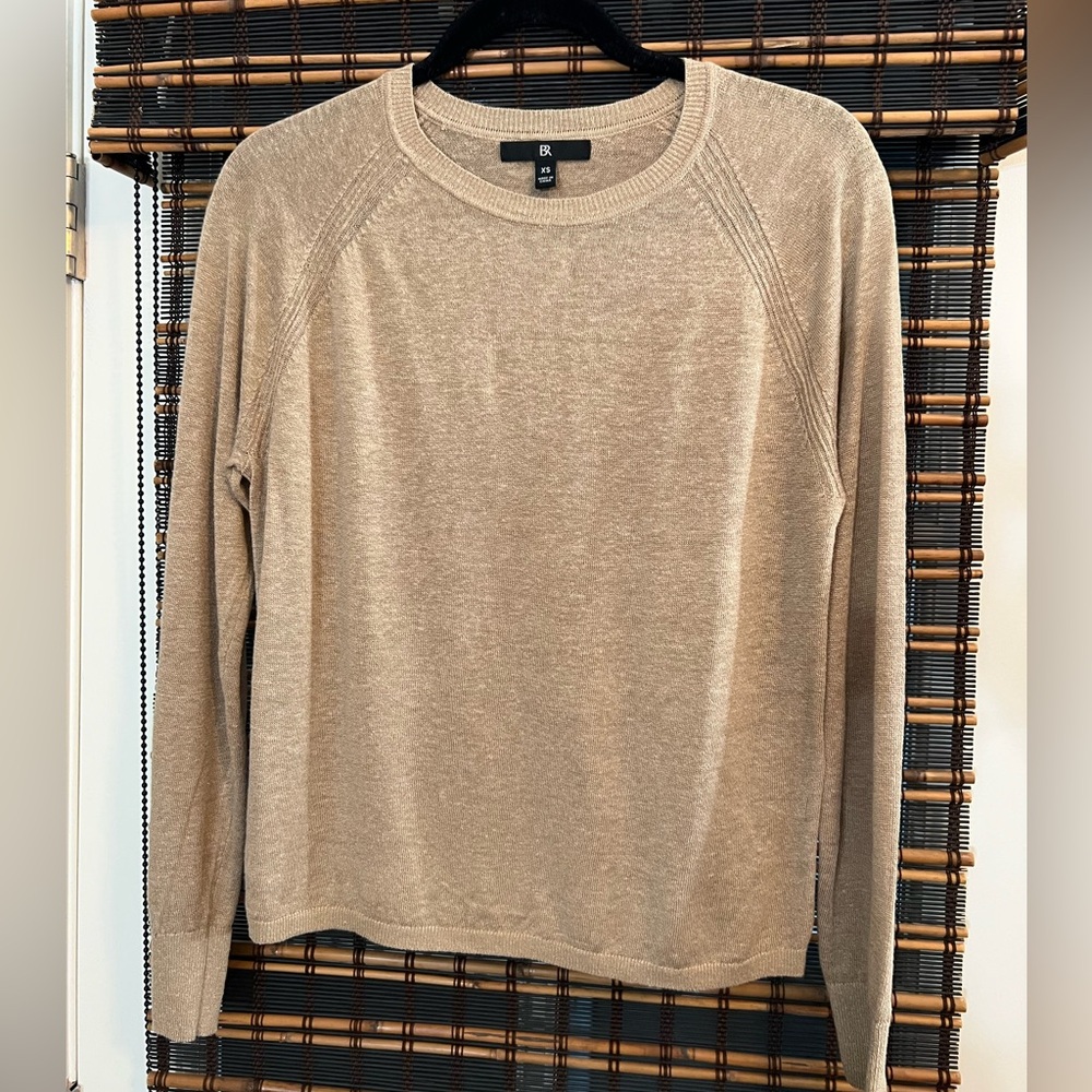NWOT Caramel Tan Linen Lightweight Top Sz XS